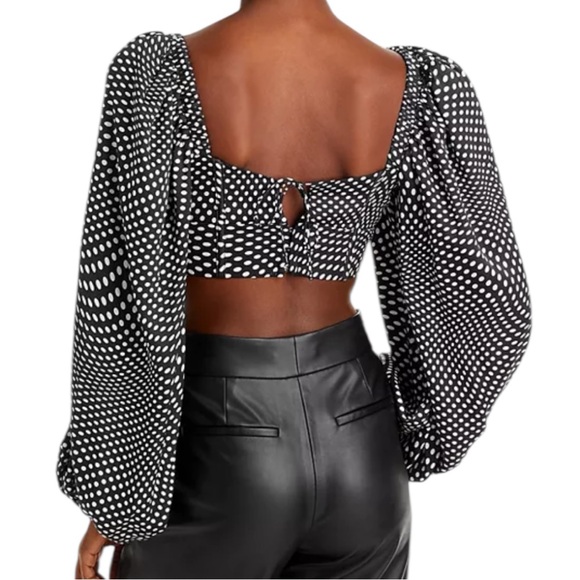 For Love & Lemons Kat Corset Top in Black & White Dot SZ XS - Picture 2 of 7